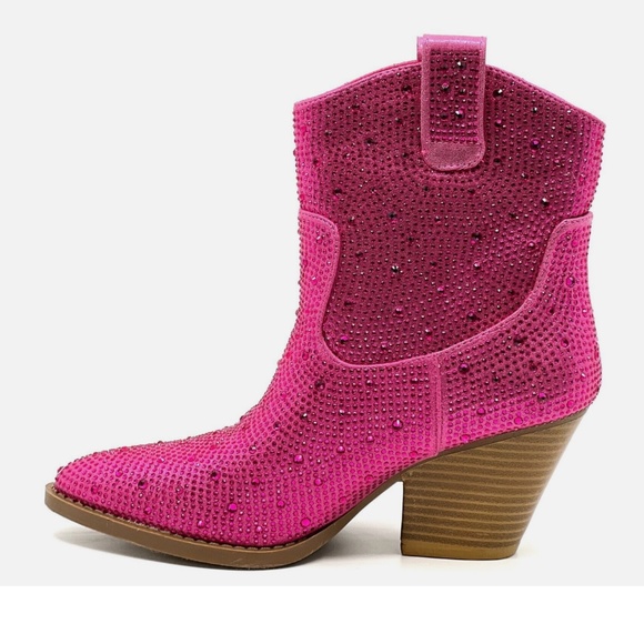 Forever 21 | Shoes | Forever River Hot Pink Rhinestone Western Cowboy ...